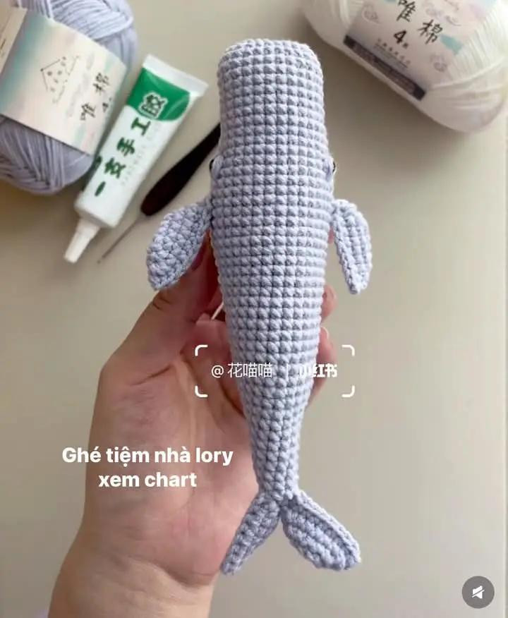 Crochet Pattern for Cute Whale Amigurumi Toy