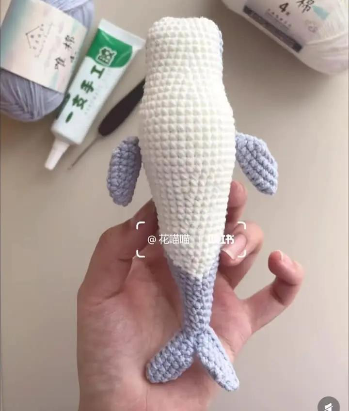 Crochet Pattern for Cute Whale Amigurumi Toy