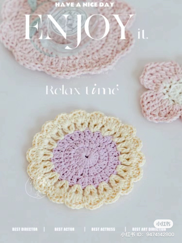 Crochet Pattern for Romantic Autumn Floral Coasters