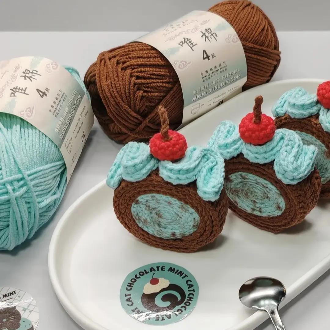 Crochet Pattern for Sweet Chocolate Mint Cakes