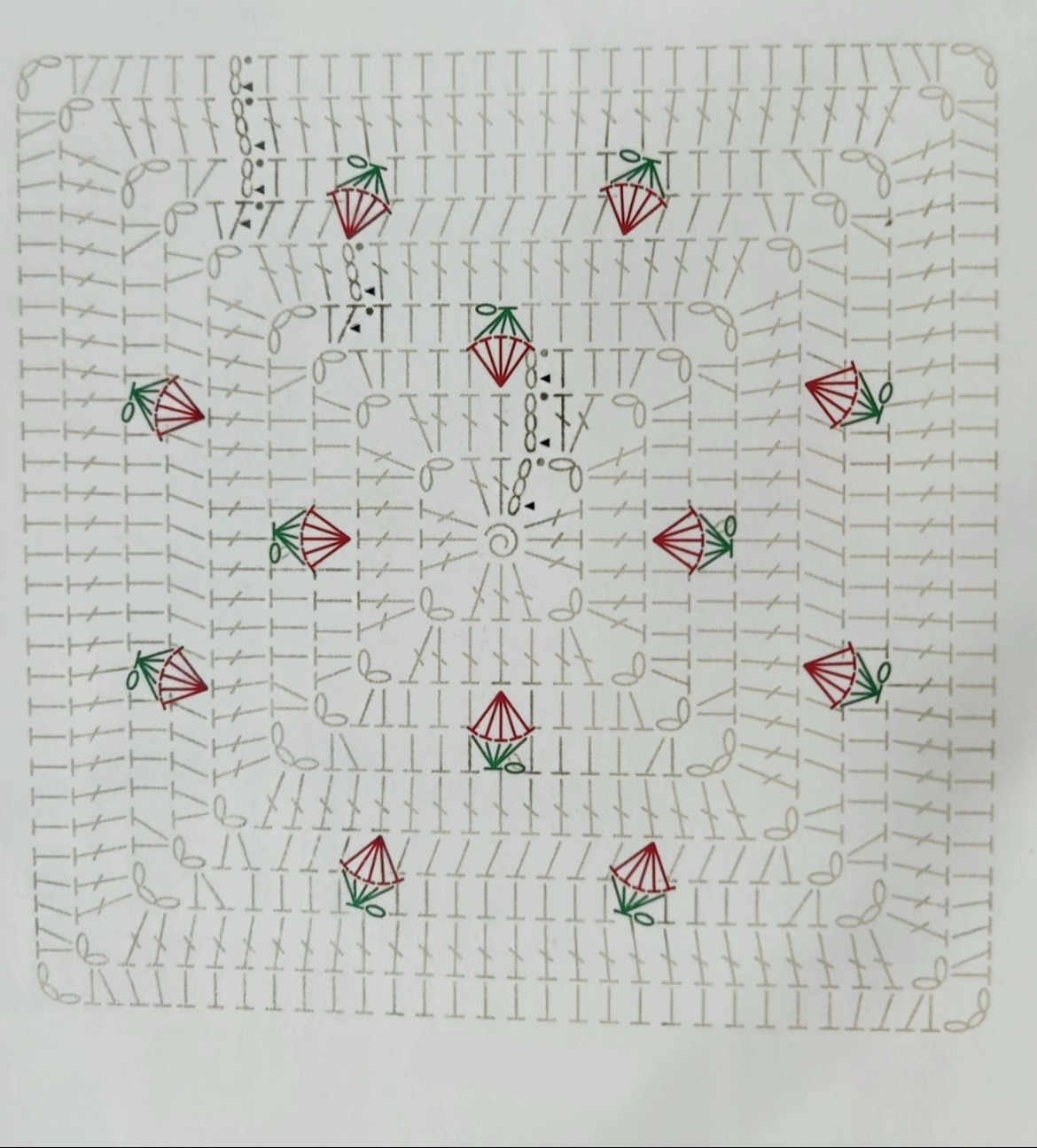 Crochet Pattern: Strawberry Motif Granny Square Design