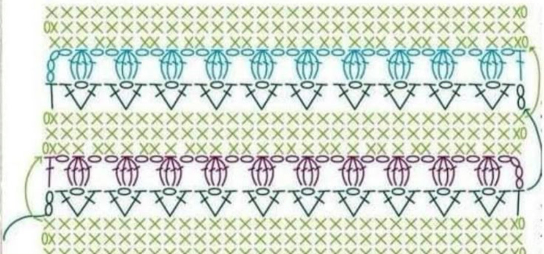 Crochet Pattern with Tulip Flower Design in Pink and Green