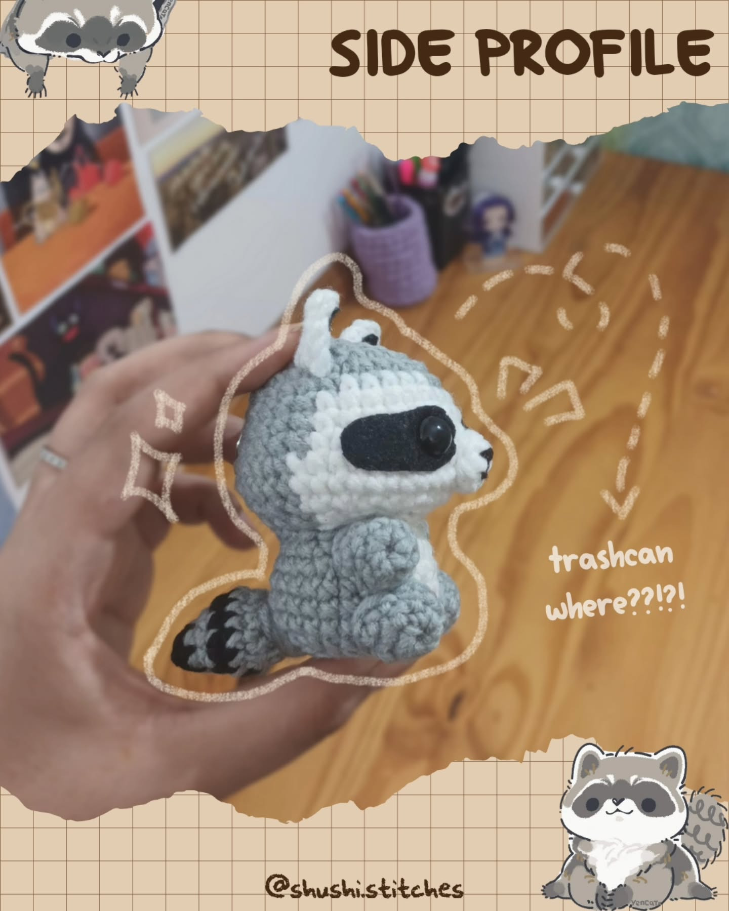 Crochet Raccoon Pattern: Free PDF on Ko-fi!