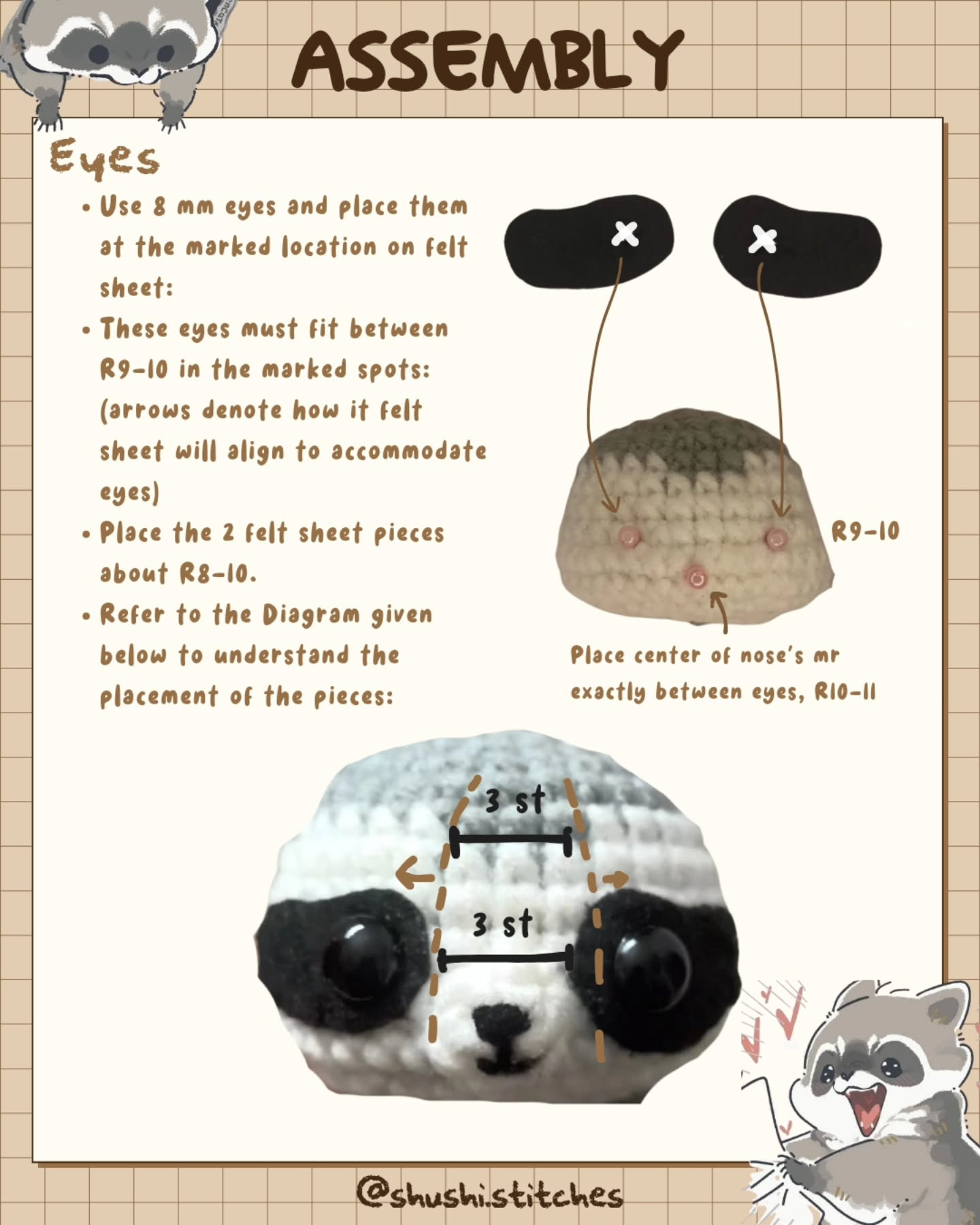 Crochet Raccoon Pattern: Free PDF on Ko-fi!