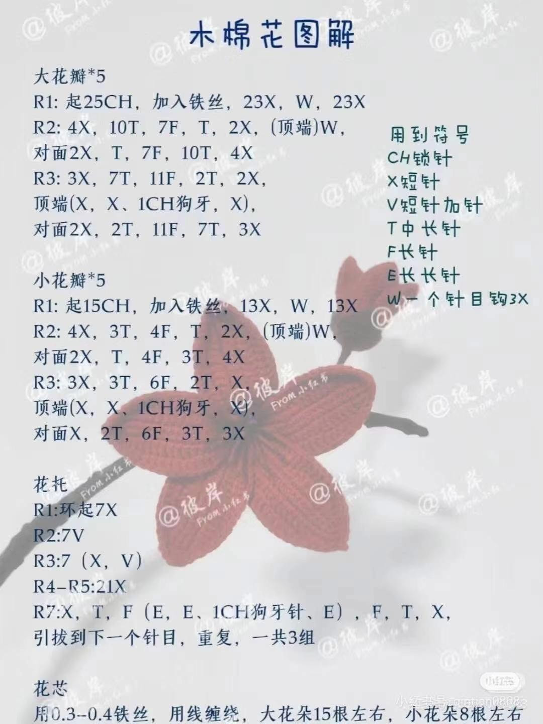 Crochet Red Lily Blossom for New Year Decorations