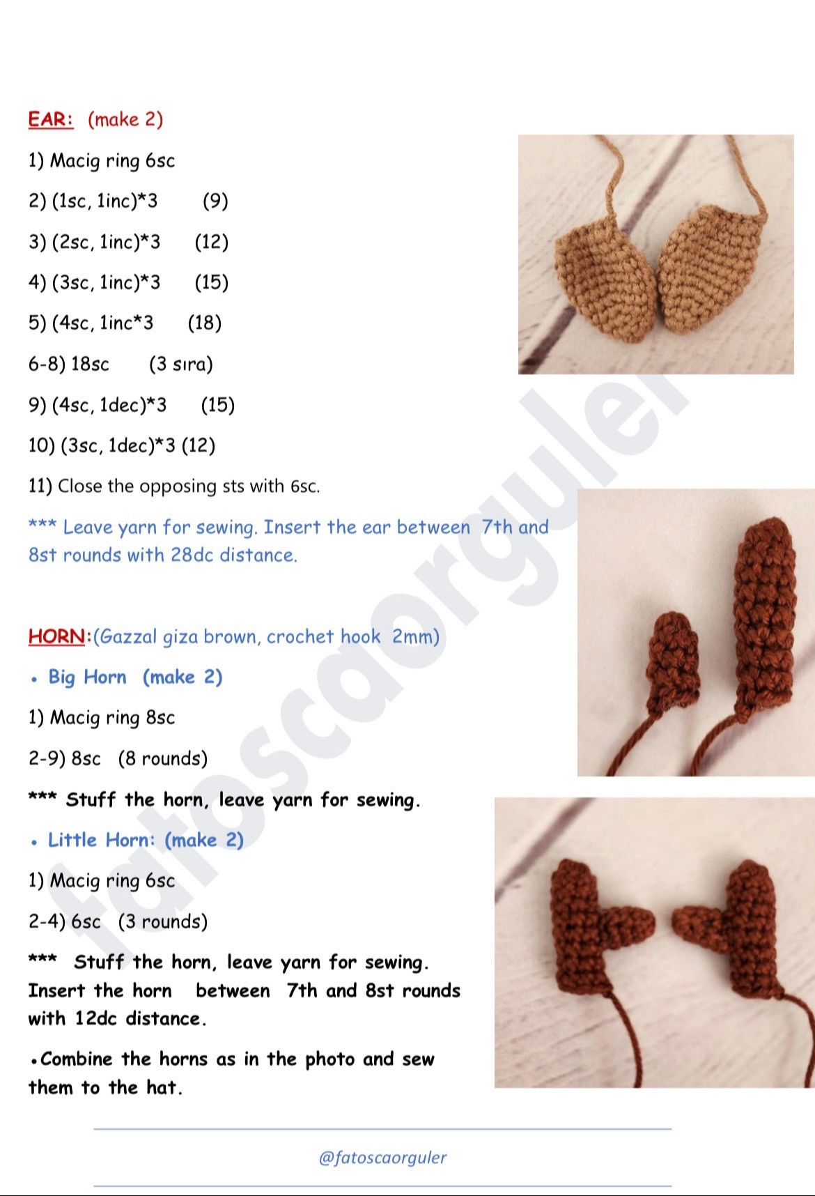 Crochet Reindeer Doll in Festive Red Dress Pattern