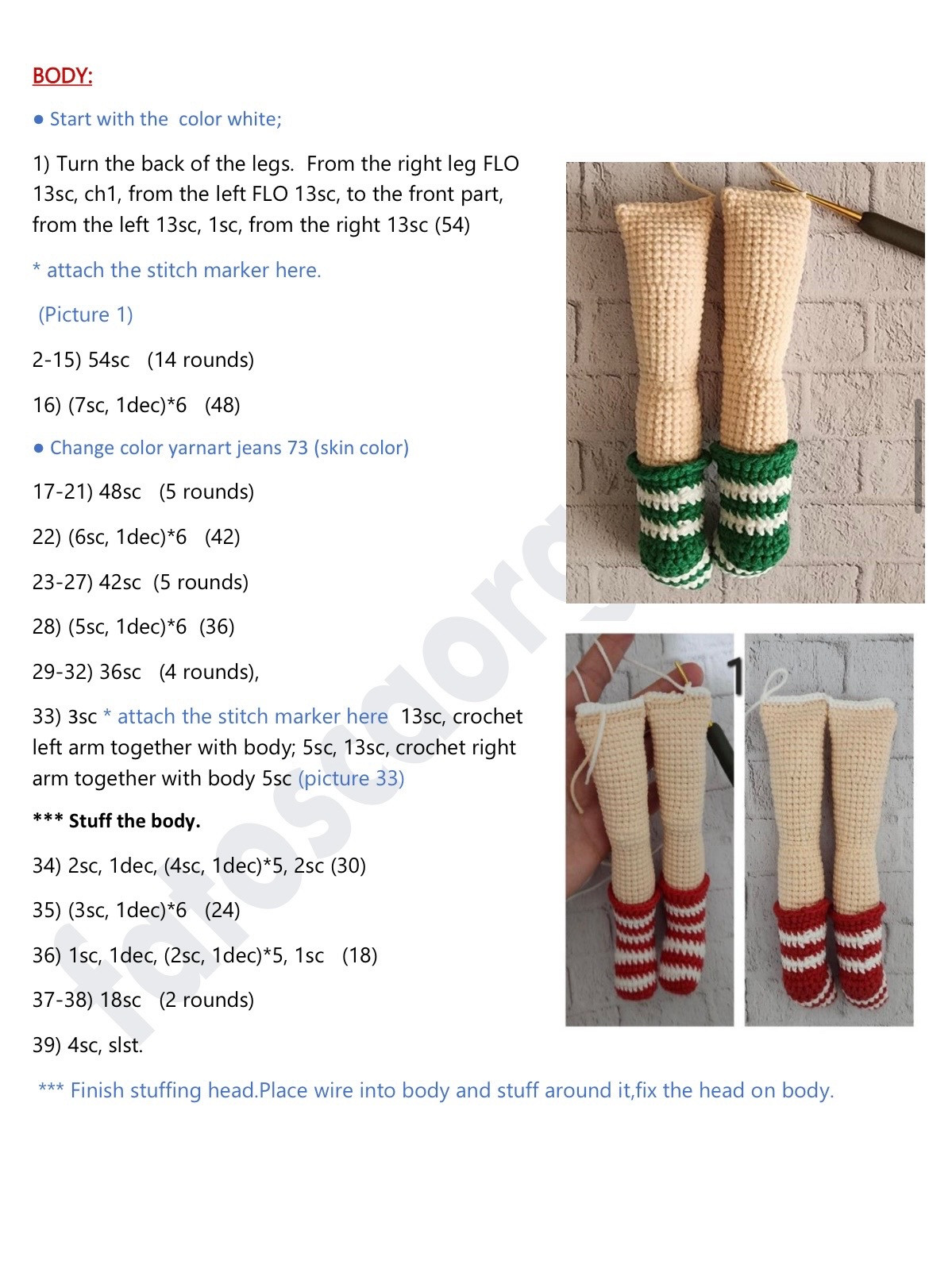 Crochet Reindeer Doll in Festive Red Dress Pattern