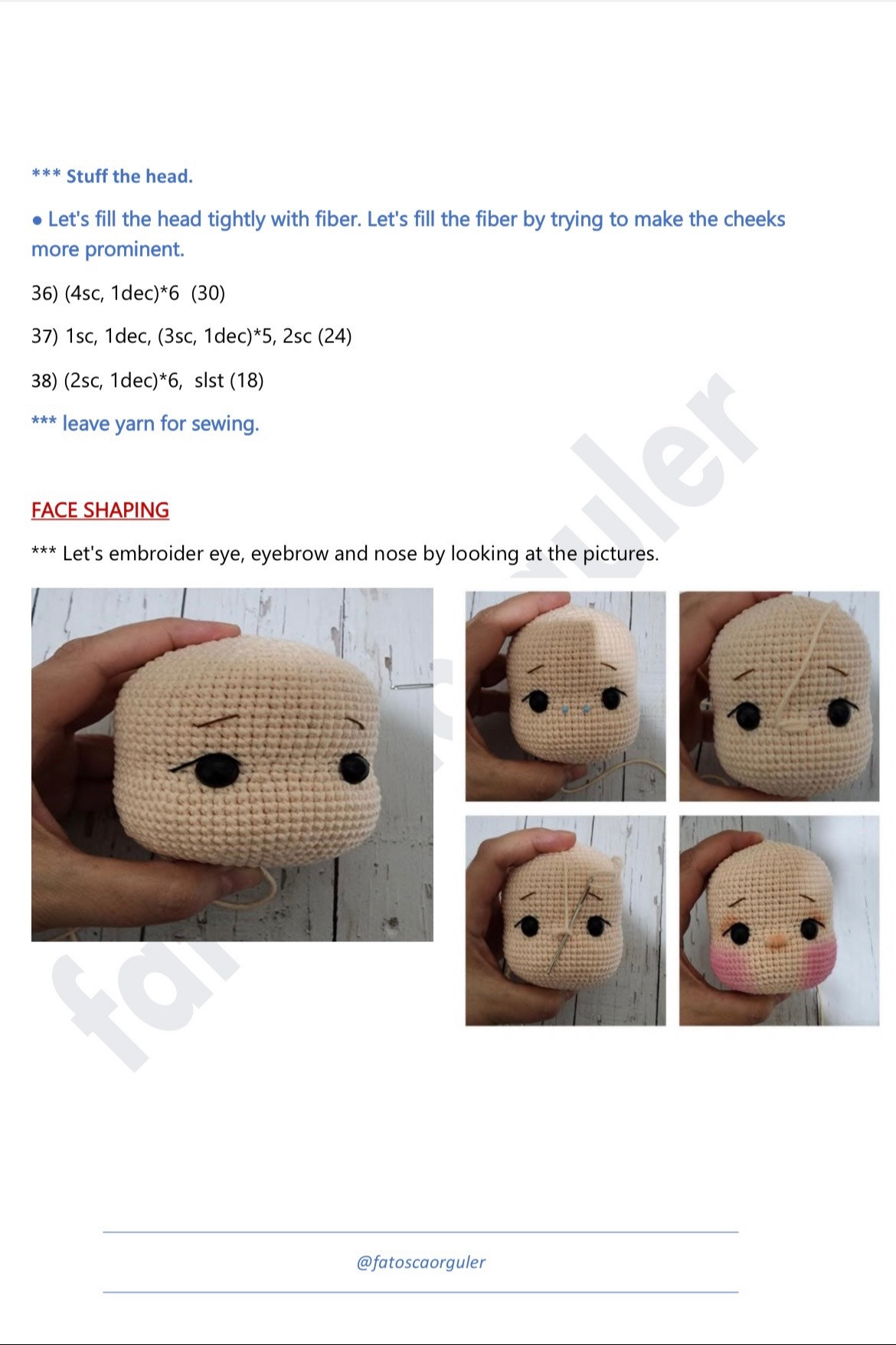 Crochet Reindeer Doll in Festive Red Dress Pattern