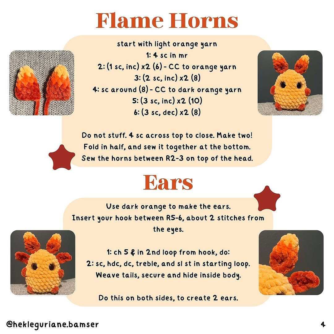 Crochet Scorchie The Fire Monster Pattern Guide Free