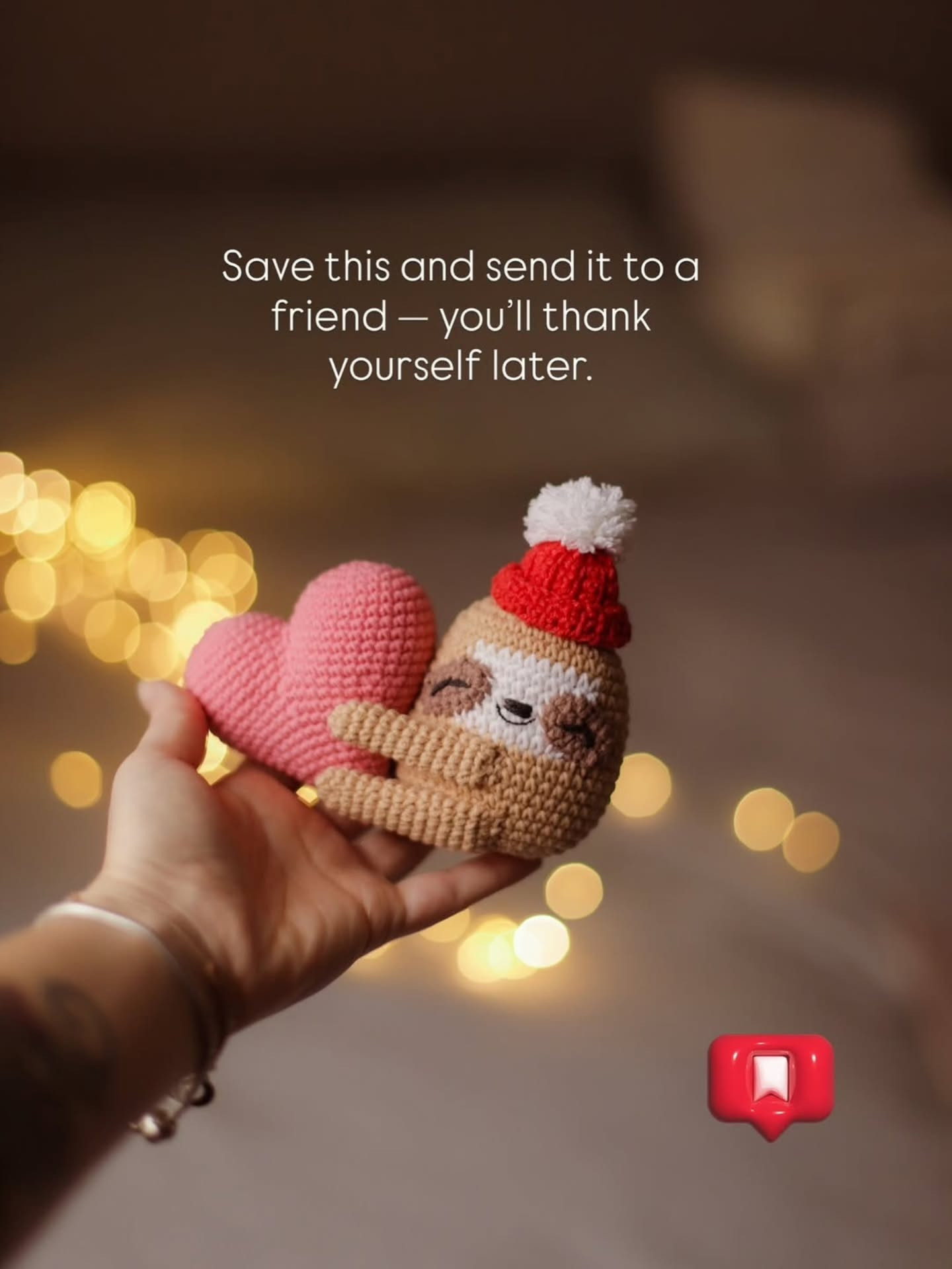 Crochet Sloth with Heart Free Pattern for Beginners