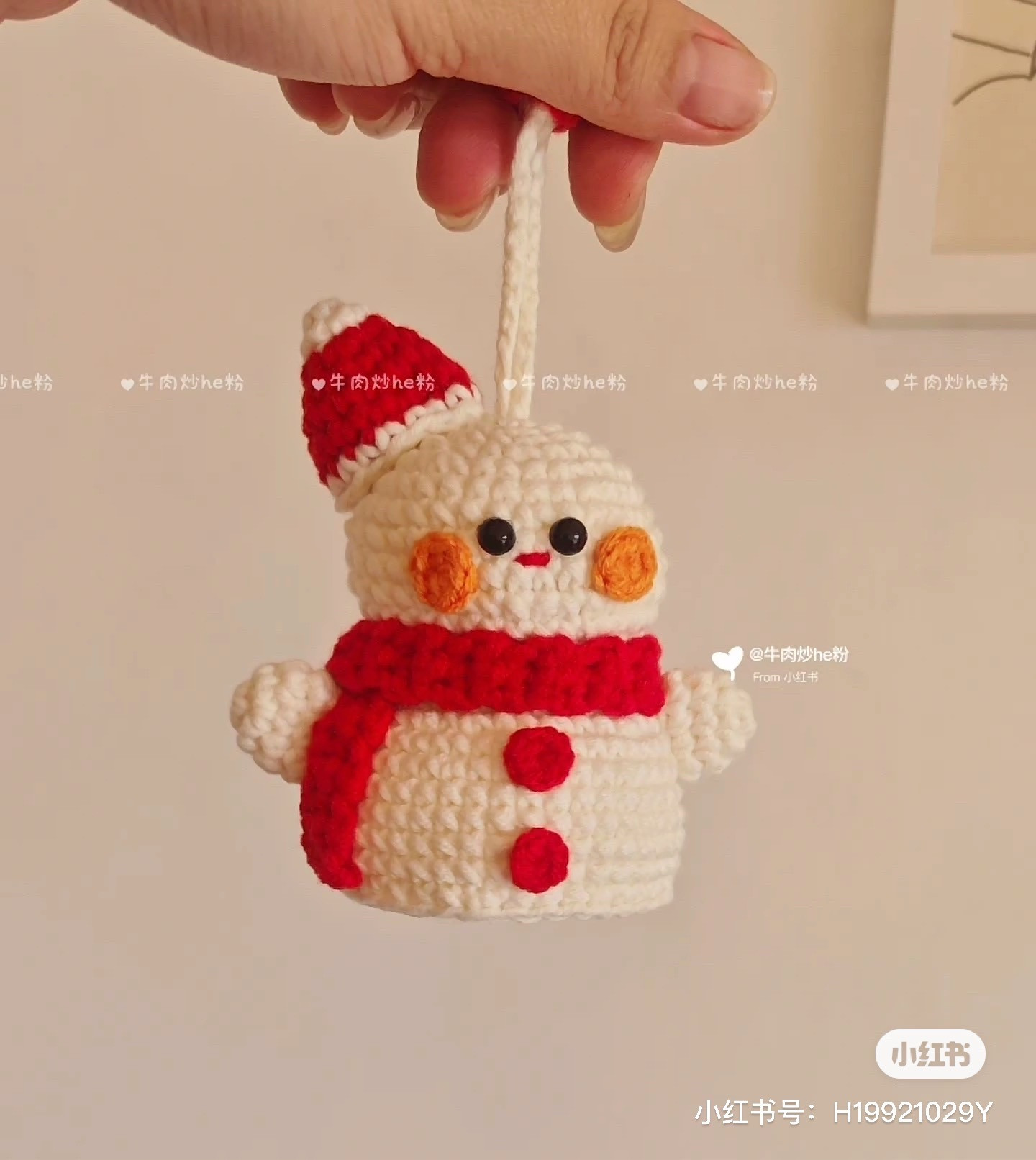 Crochet Snowman Ornament Pattern for Festive Christmas Decoration