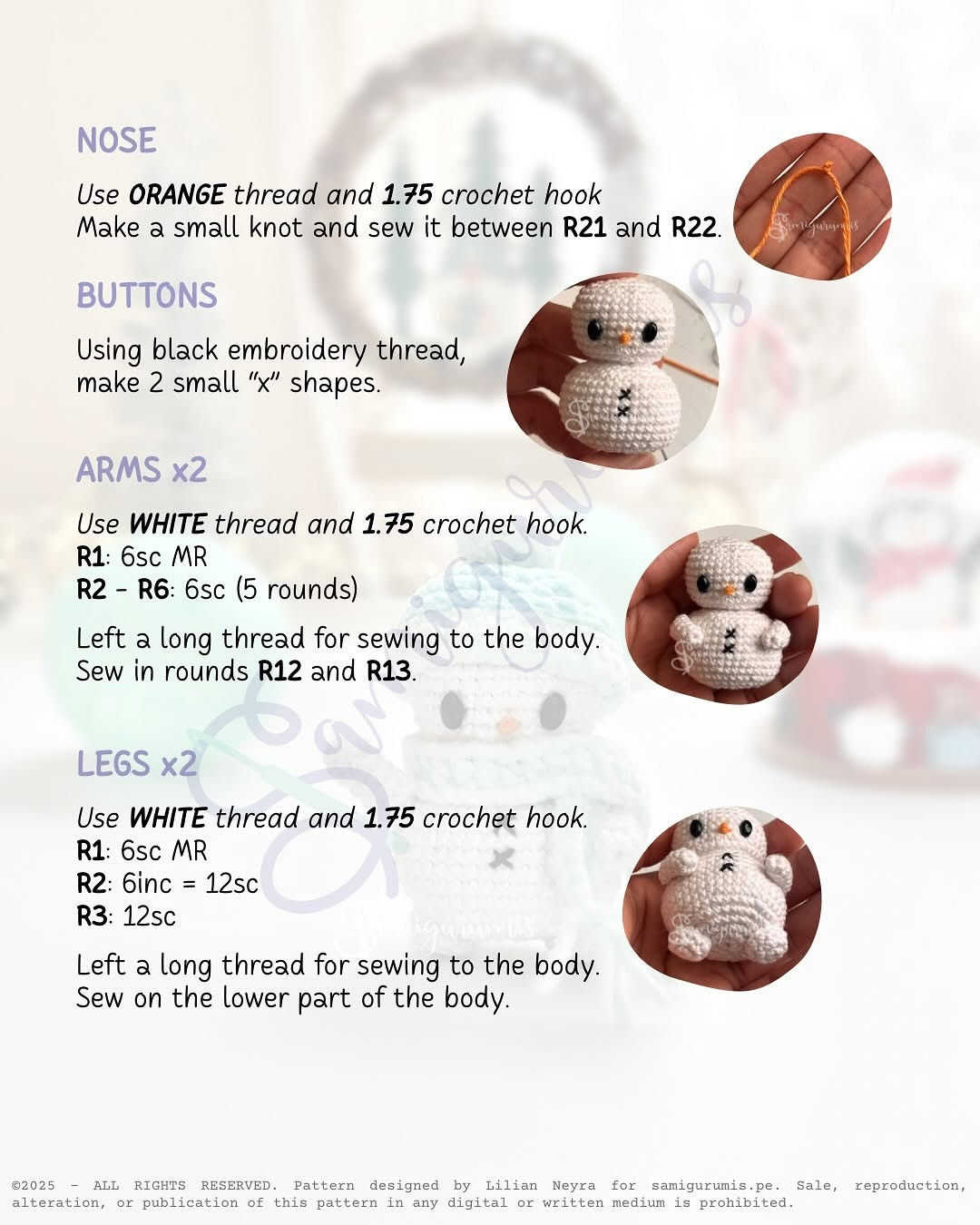 Crochet Snowman Pattern - Free Amigurumi Tutorial for Beginners