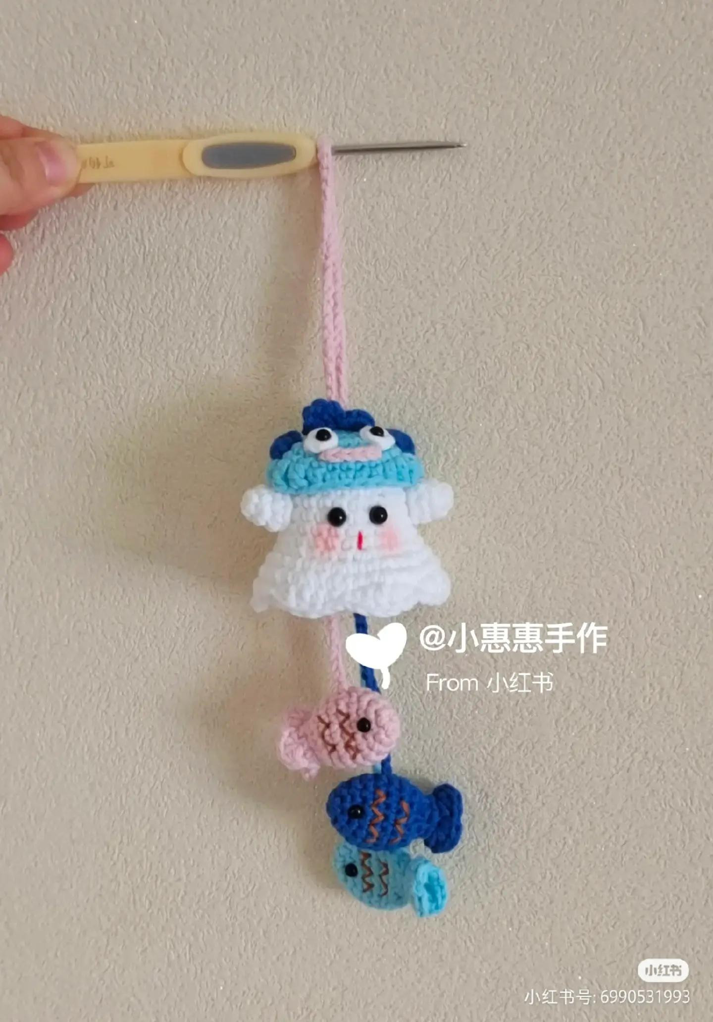 Crochet Strawberry Keychain with Cute Amigurumi Design