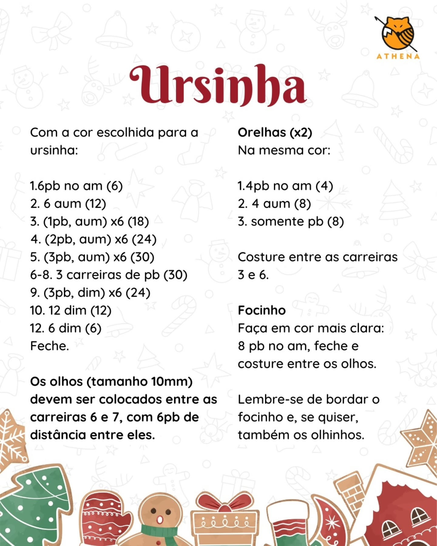 Crochet Teddy Bear Keychain Free Pattern for Christmas