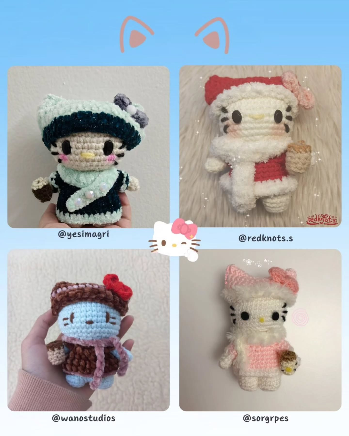 Crochet Winter Hello Kitty Pattern for Free Download