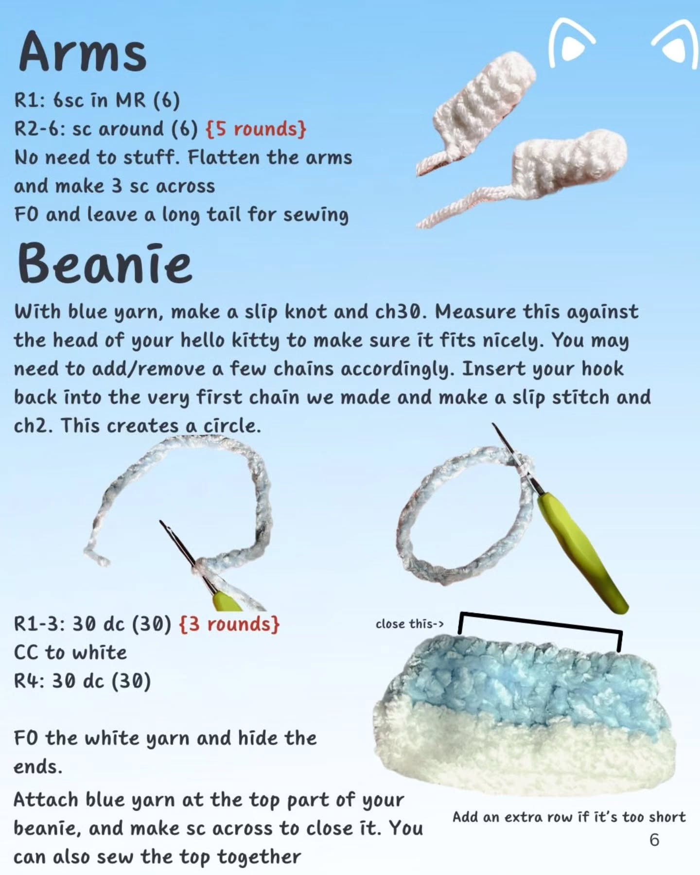 Crochet Winter Hello Kitty Pattern for Free Download