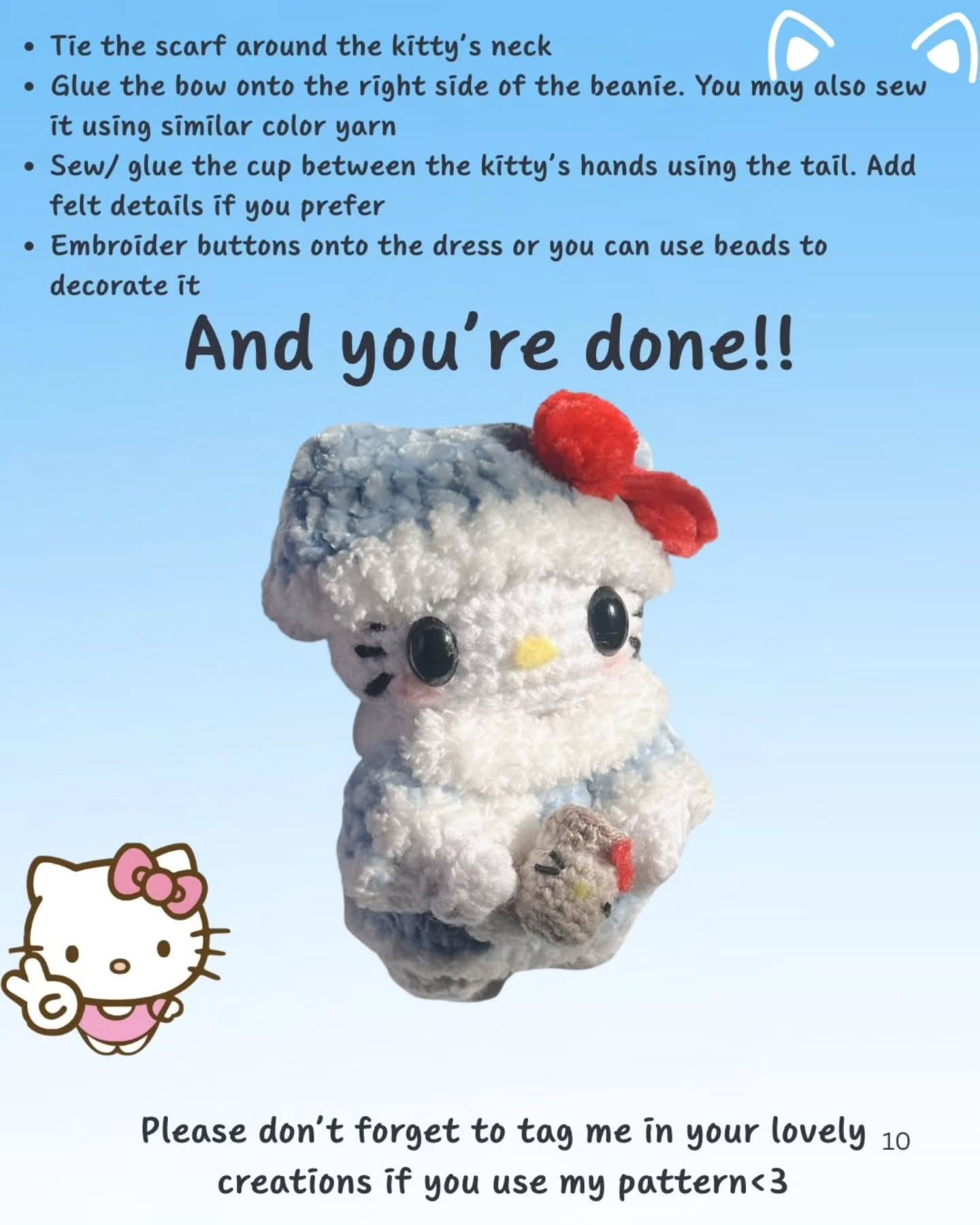 Crochet Winter Hello Kitty Pattern for Free Download