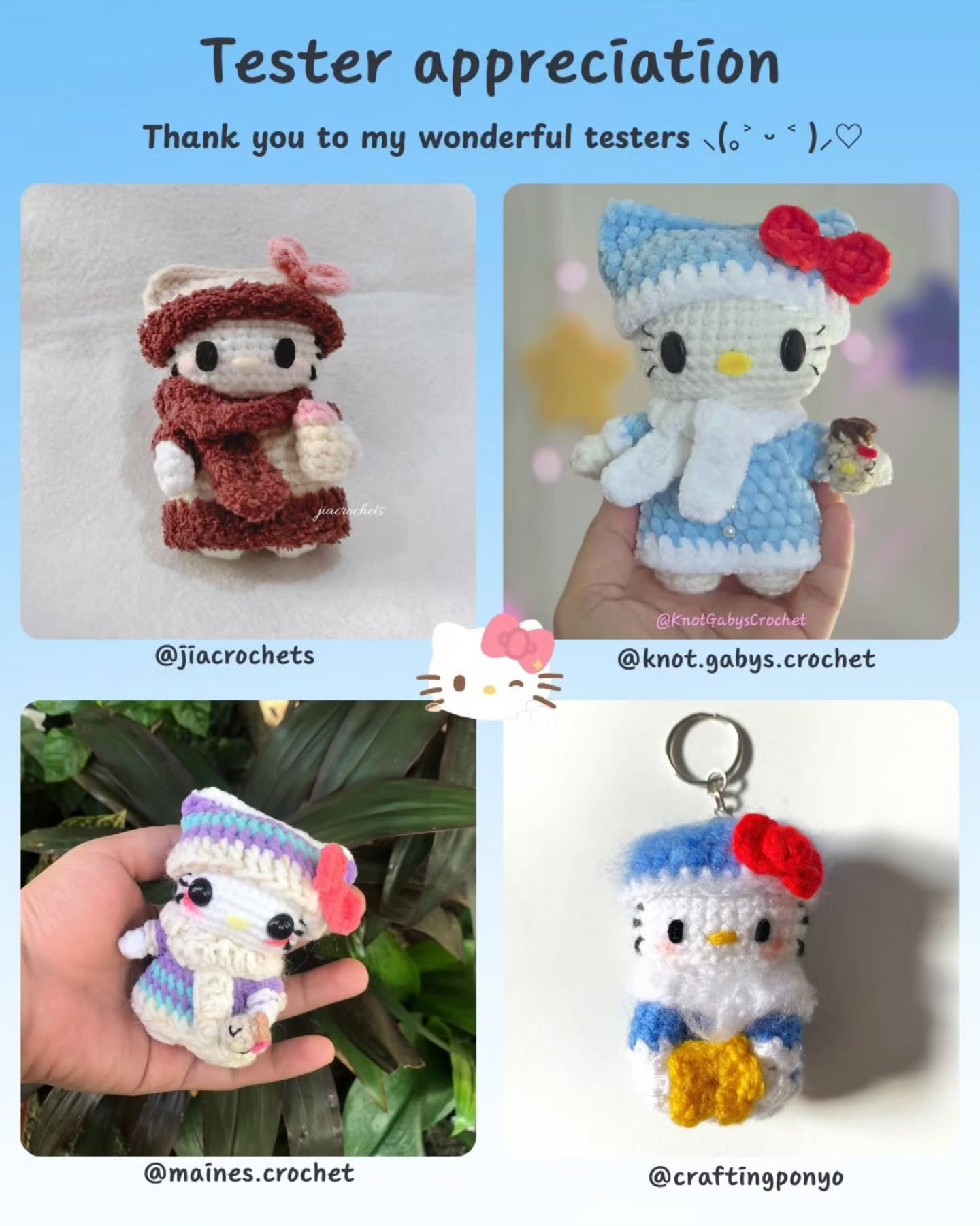 Crochet Winter Hello Kitty Pattern for Free Download