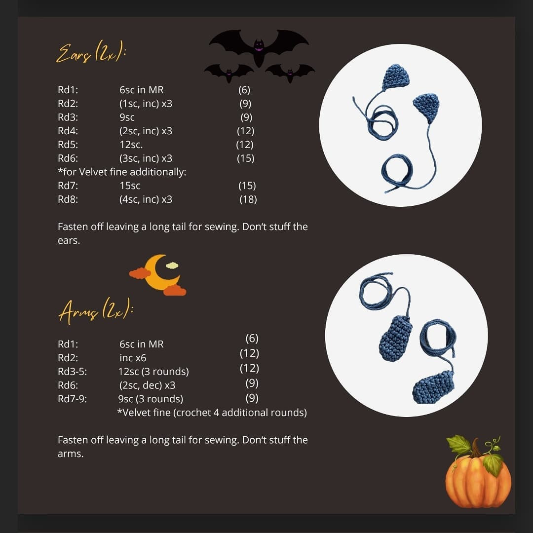 Crochet Witch Cats in Pumpkins for Halloween Decor