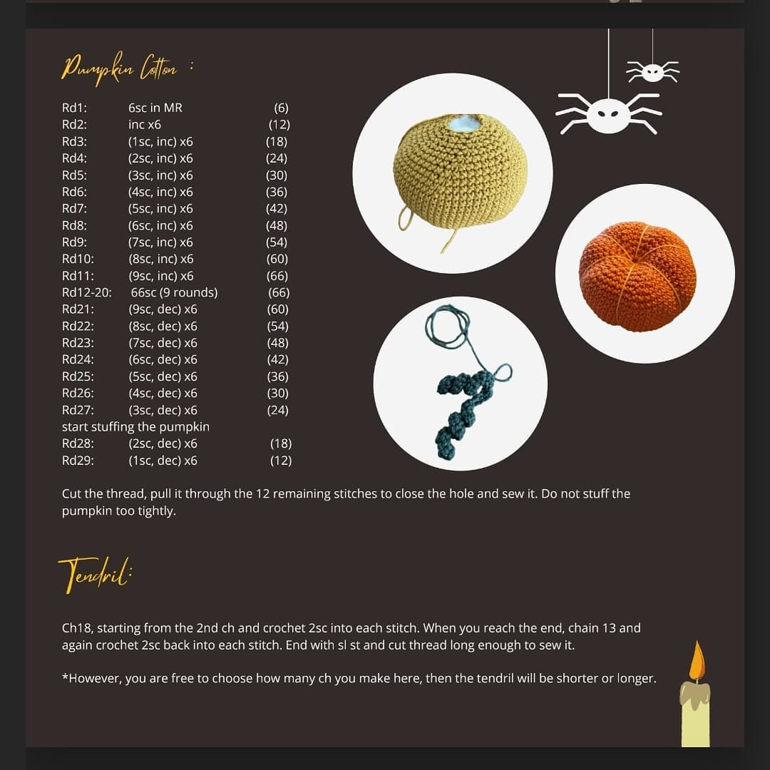 Crochet Witch Cats in Pumpkins for Halloween Decor