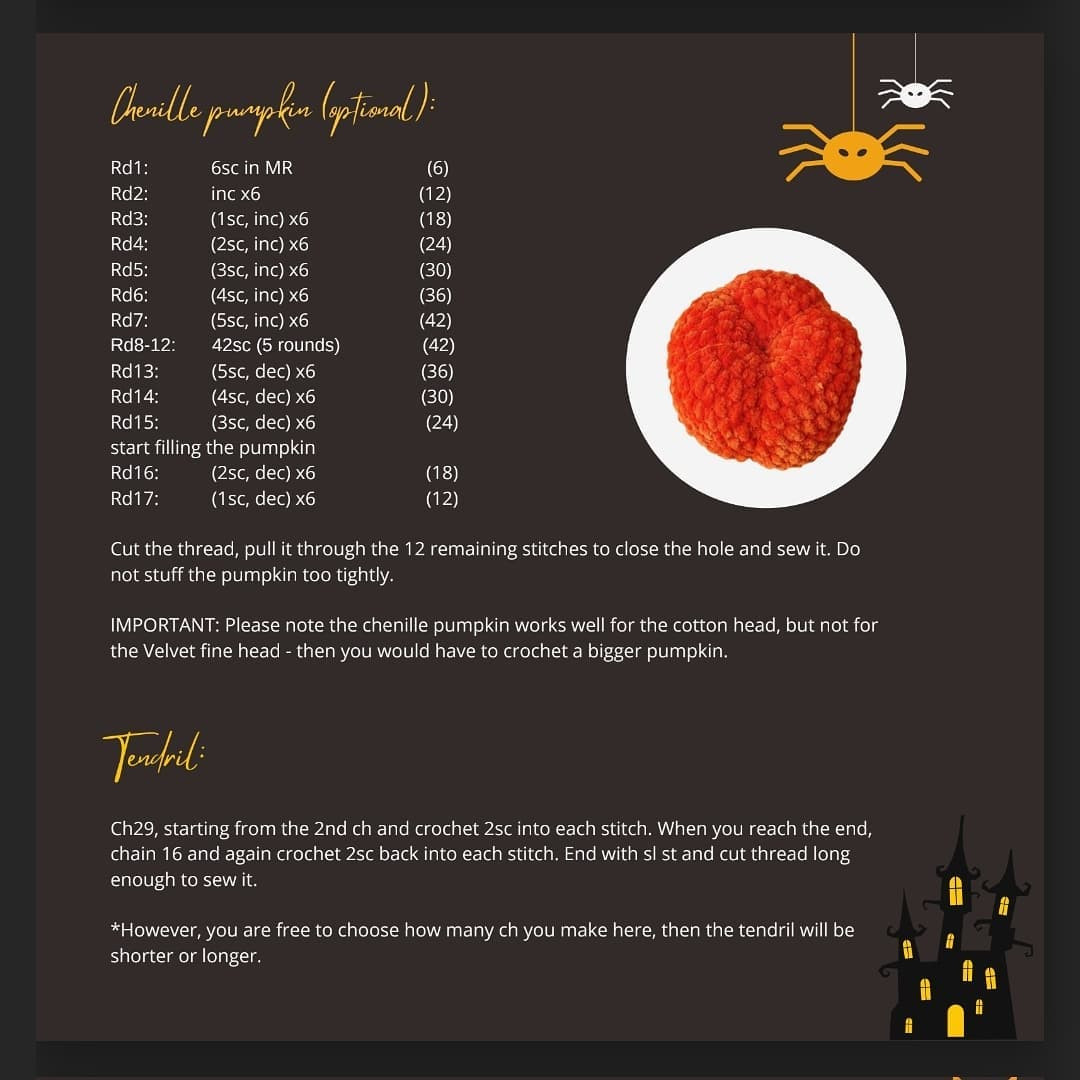 Crochet Witch Cats in Pumpkins for Halloween Decor