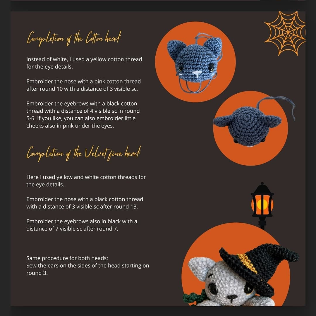 Crochet Witch Cats in Pumpkins for Halloween Decor
