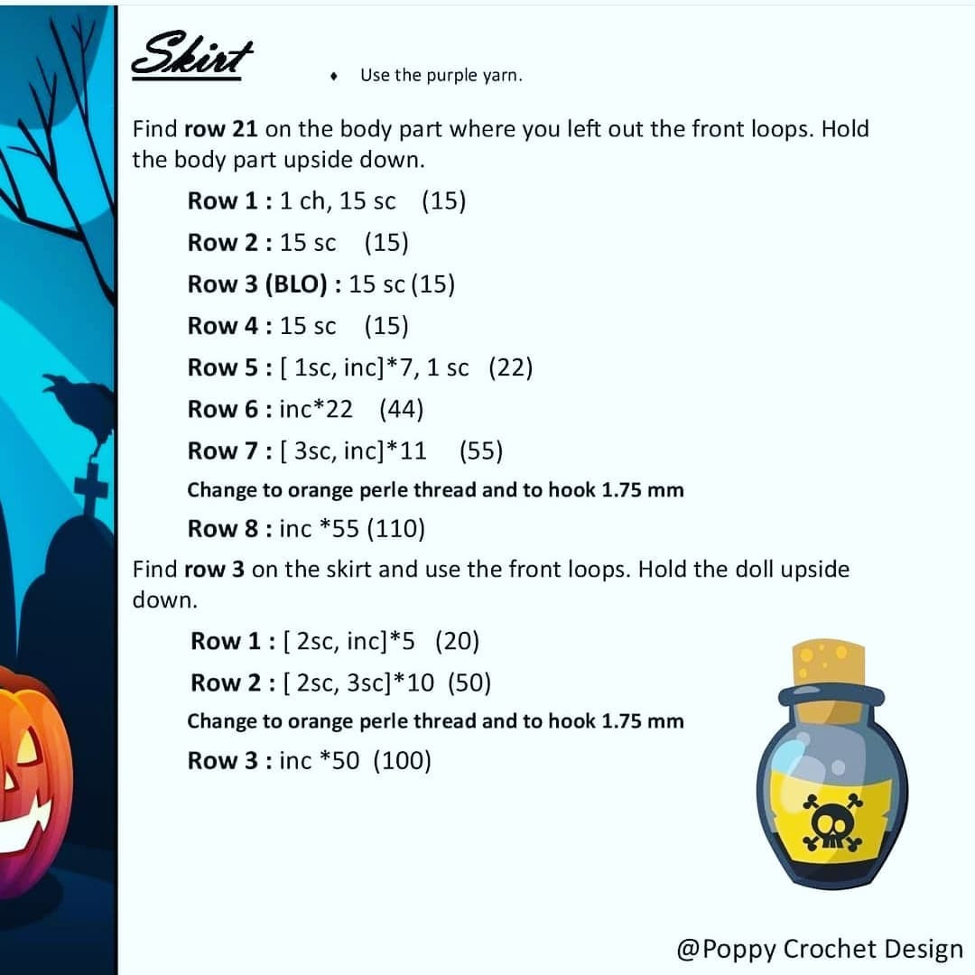 Crochet Witch Doll with Red Hair and Black Hat