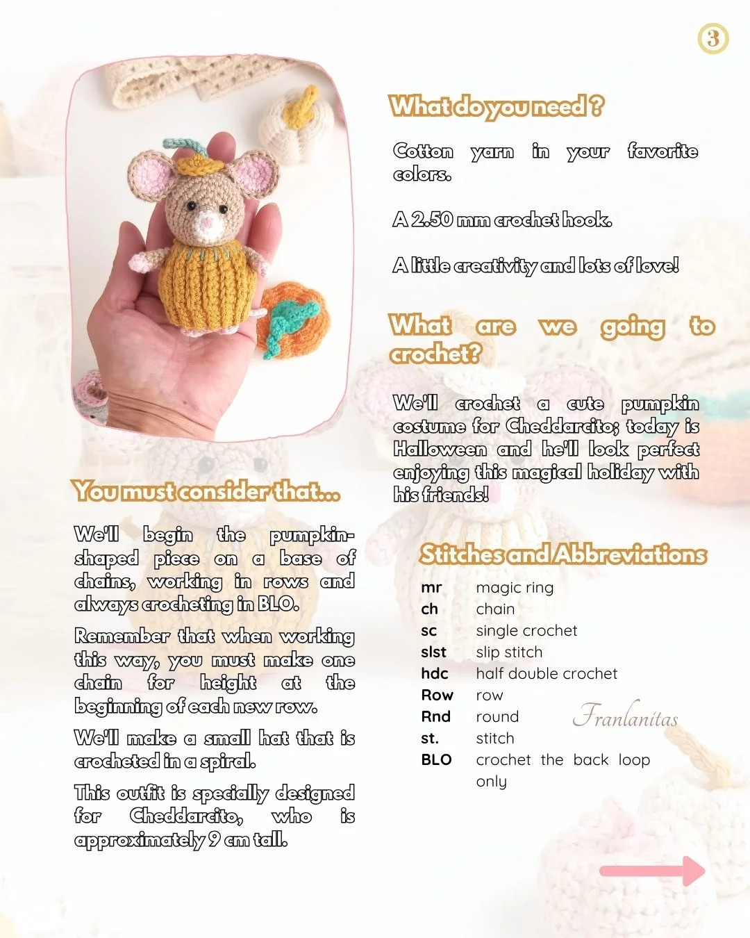 Crochet Your Own Adorable Mouse in Pumpkin Costume