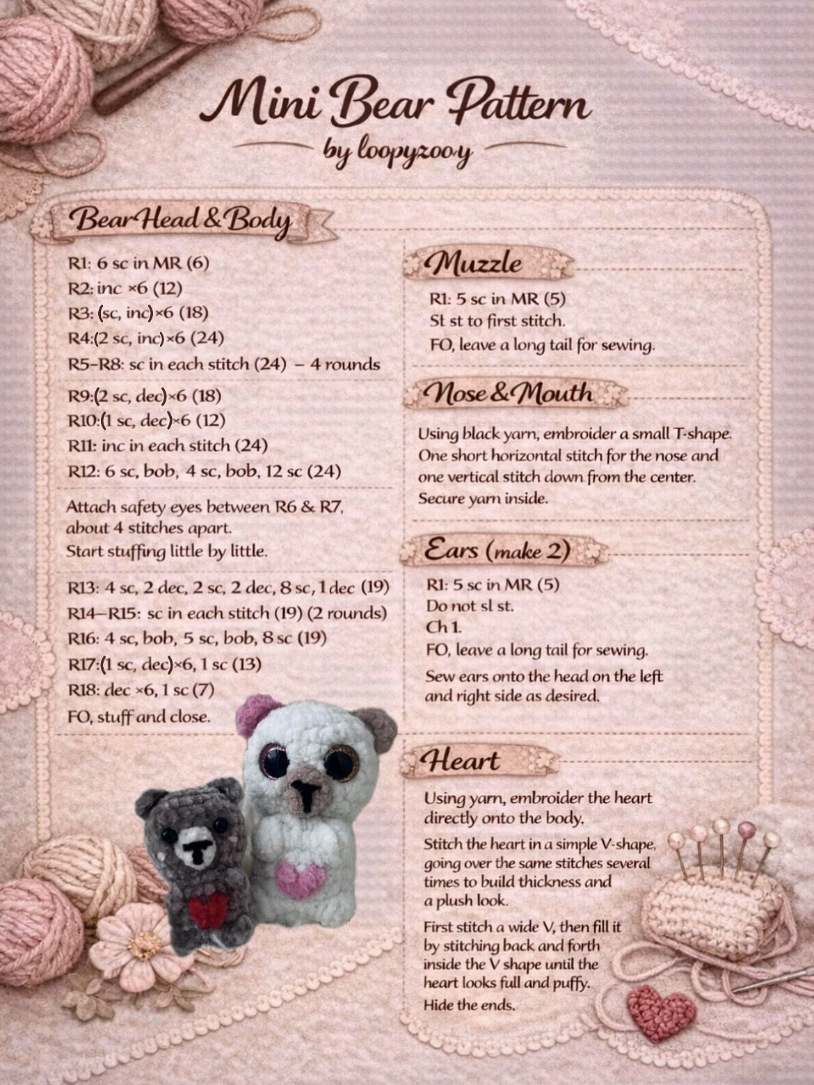 Crochet Your Own Adorable Valentine Bears with Free Pattern