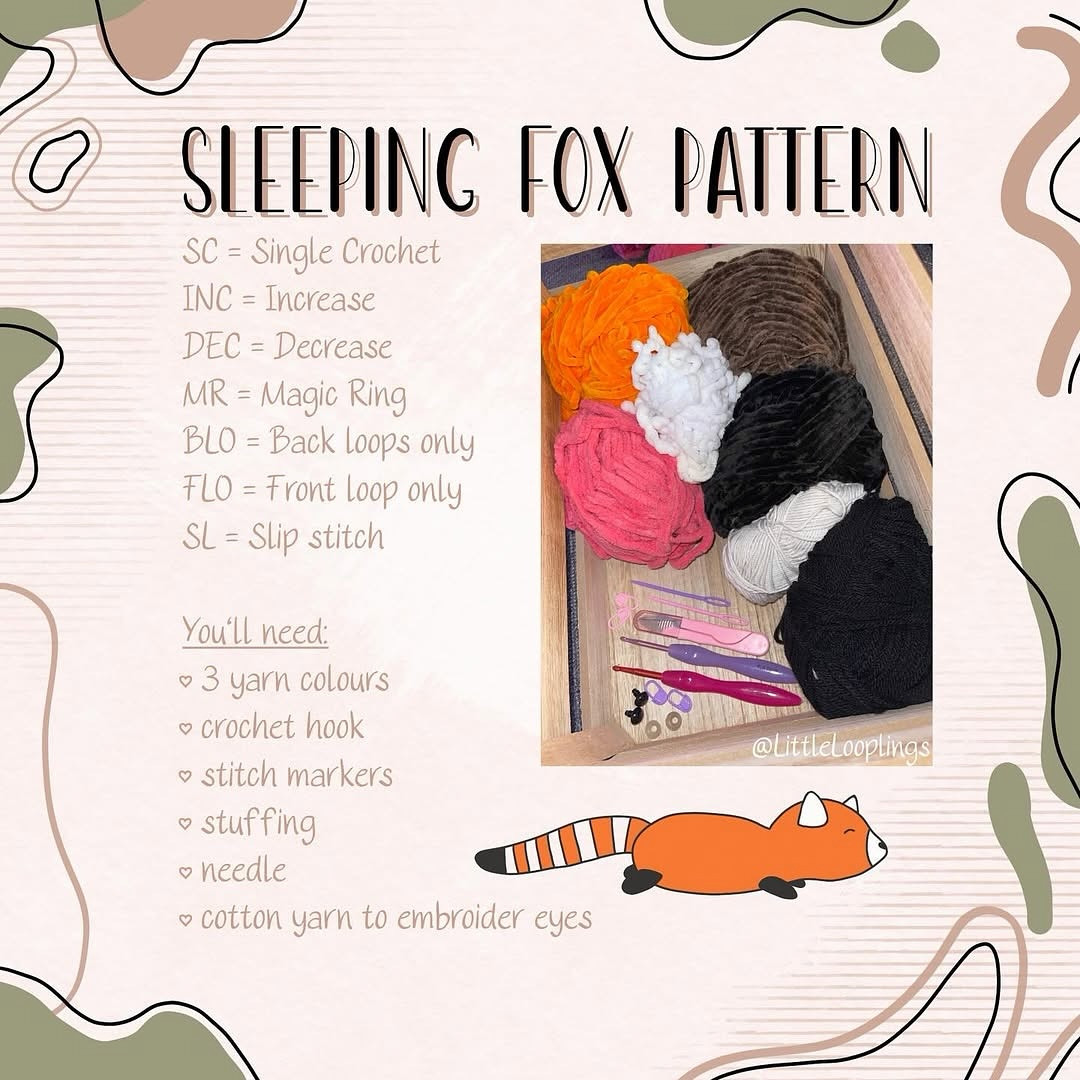 Crochet Your Own Sleeping Fox with This Free Pattern