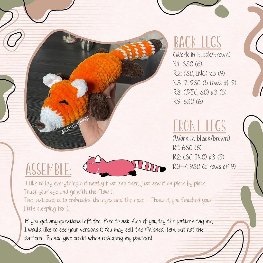 Crochet Your Own Sleeping Fox with This Free Pattern