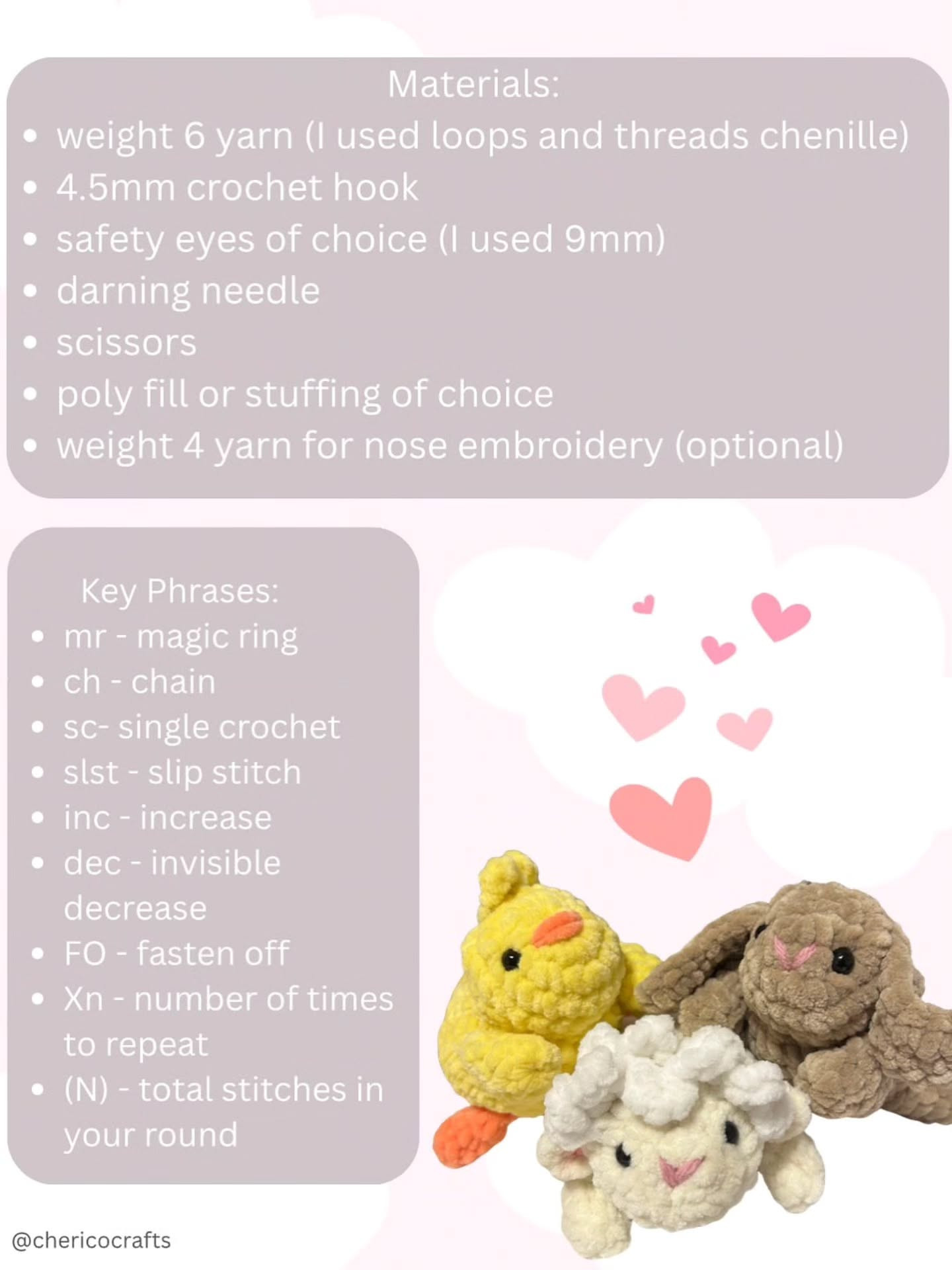 Cute 3-in-1 Crochet Animals Free Pattern for Beginners