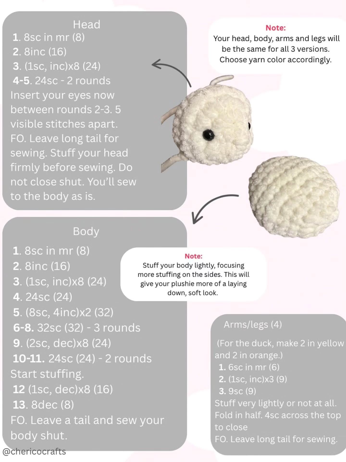 Cute 3-in-1 Crochet Animals Free Pattern for Beginners