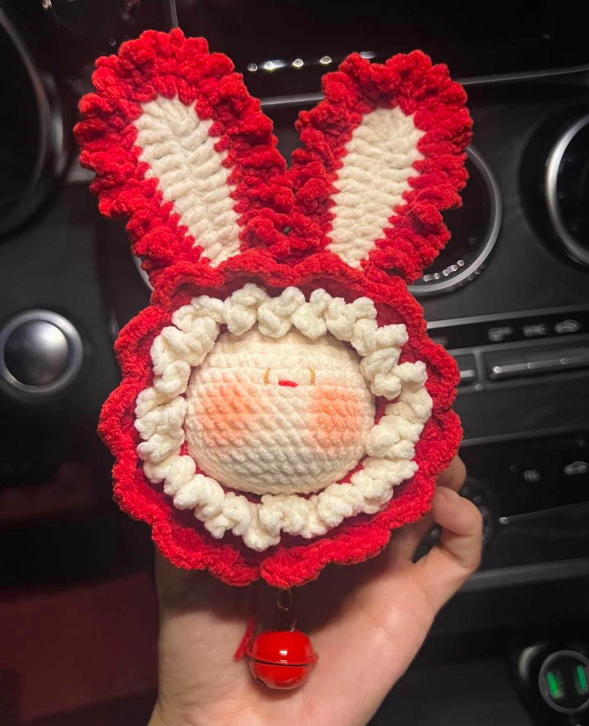 Cute Amigurumi Bunny with Fluffy Ears and Blushing Cheeks