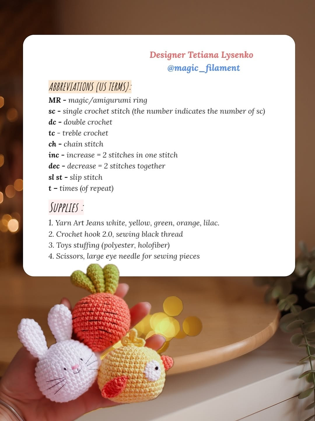 Cute Amigurumi Crochet Patterns: Chick, Carrot, Flower, and More