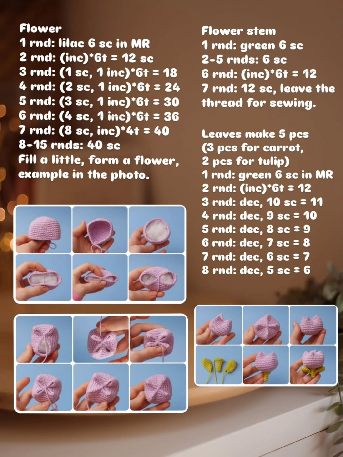 Cute Amigurumi Set with Chick, Carrot, and Flower - Free Crochet Pattern