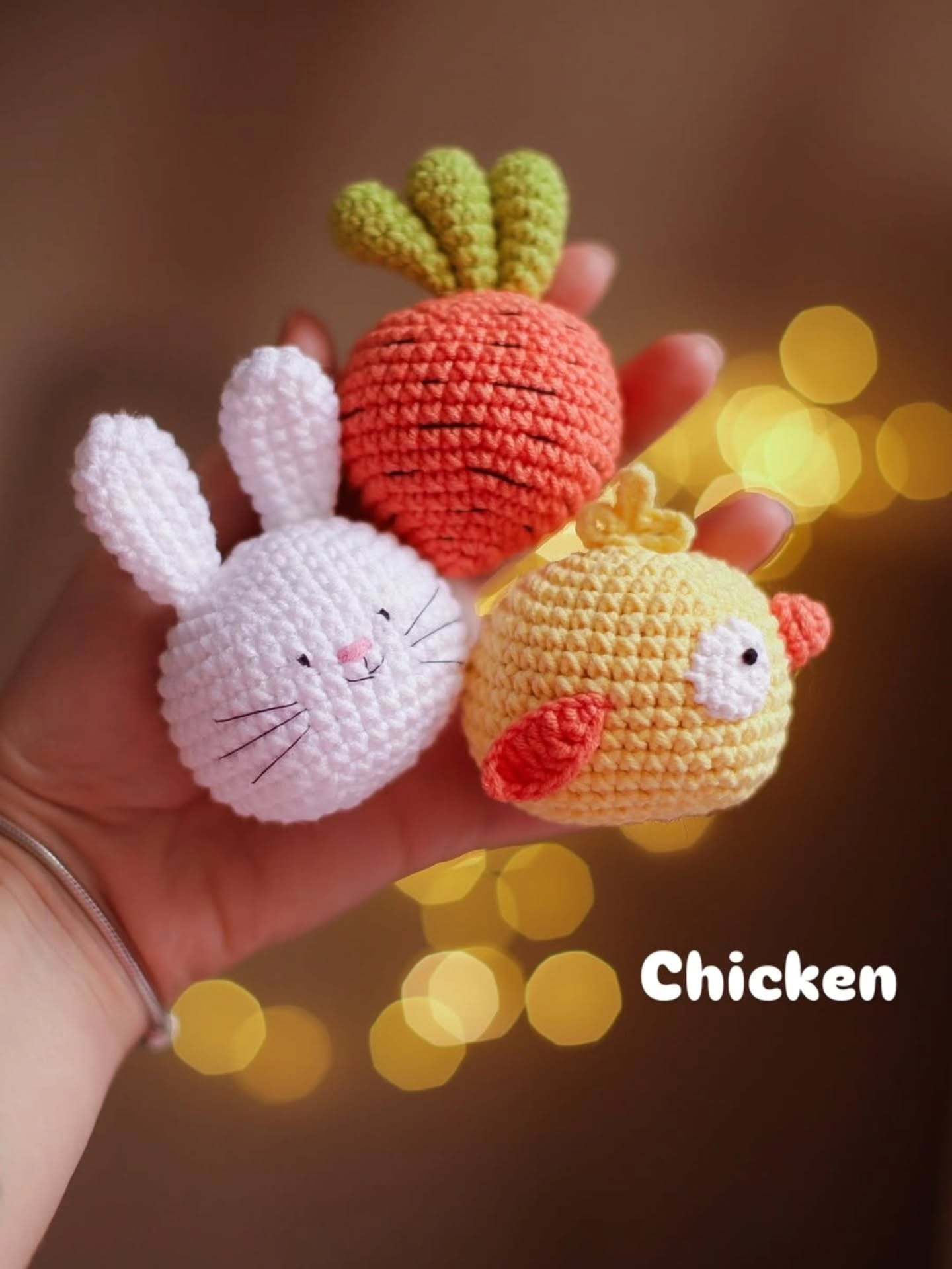 Cute Amigurumi Set with Chick, Carrot, and Flower - Free Crochet Pattern
