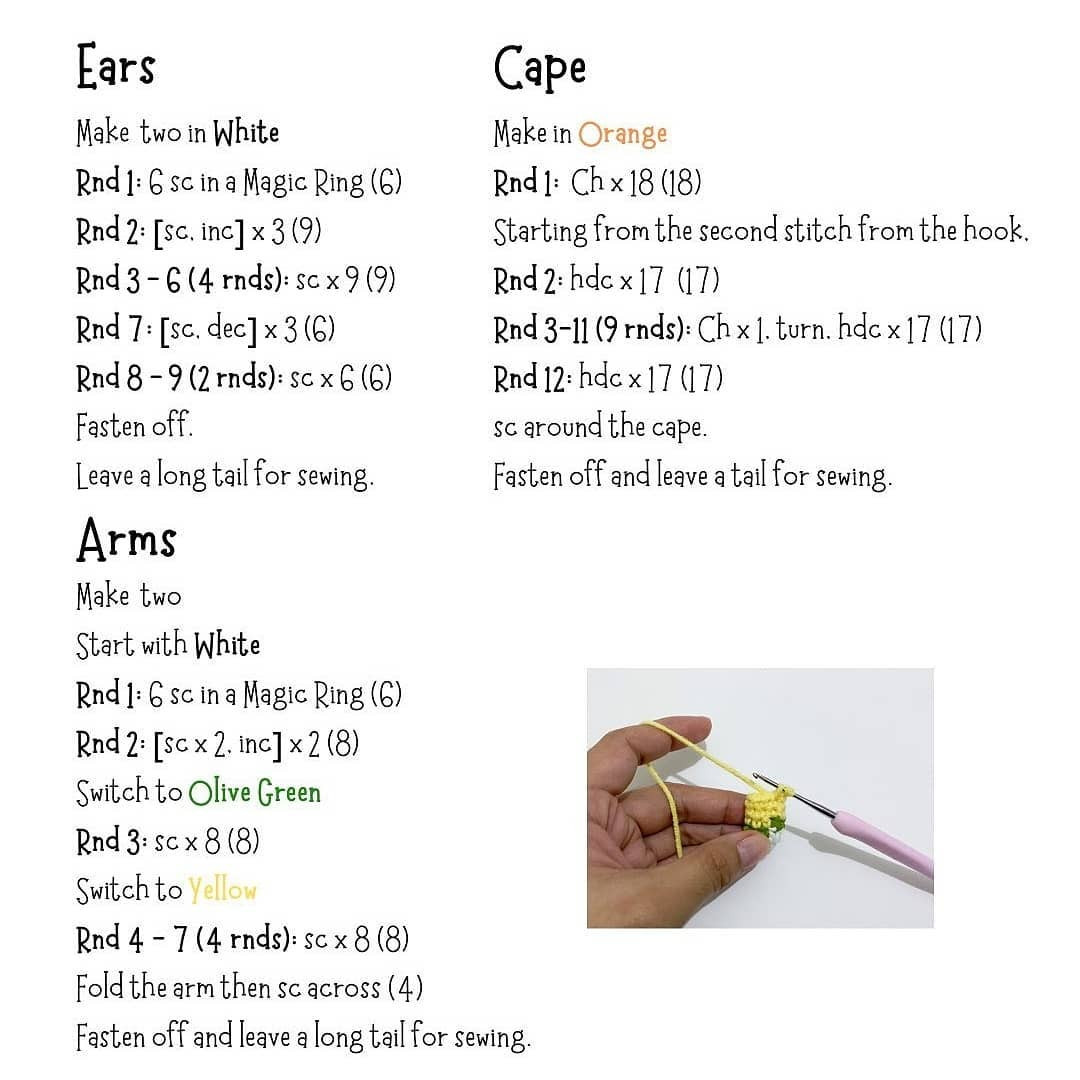 Cute Captain Fluff Amigurumi Crochet Pattern for Beginners