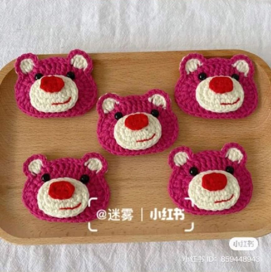 Cute Crochet Animal Brooch Patterns with Cherry Details
