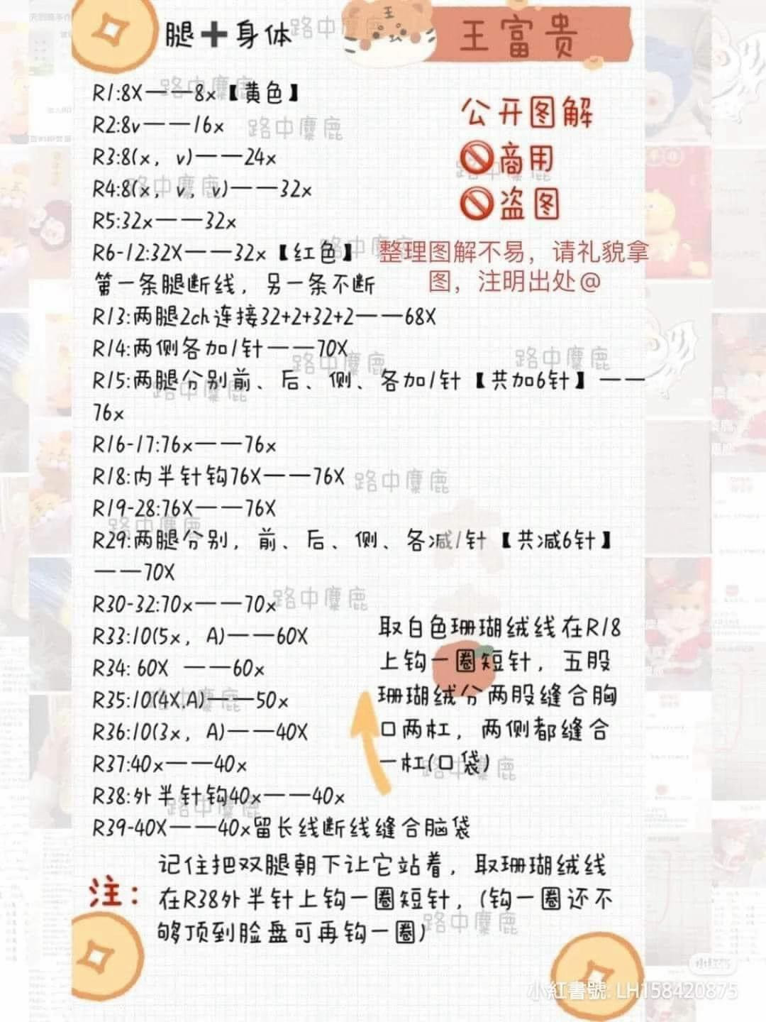 Cute Crochet Bear in Red Christmas Outfit Pattern