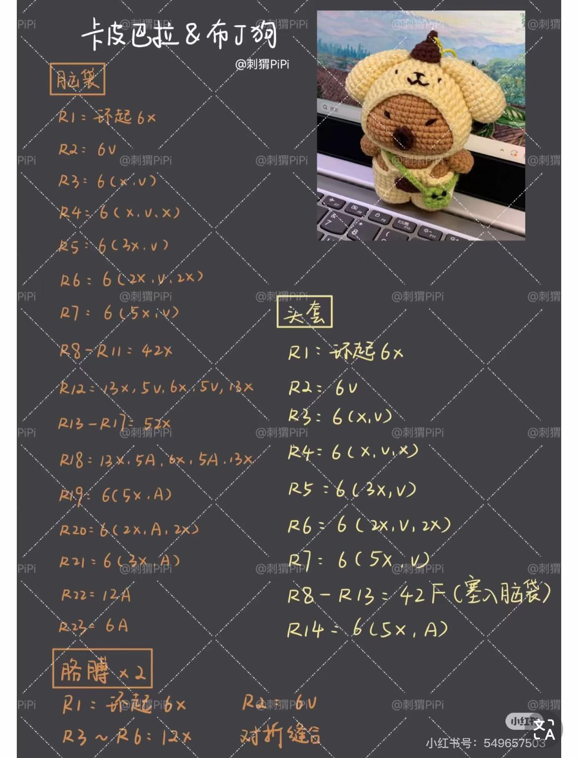 Cute Crochet Bear with Fish Hat and Little Bag Pattern