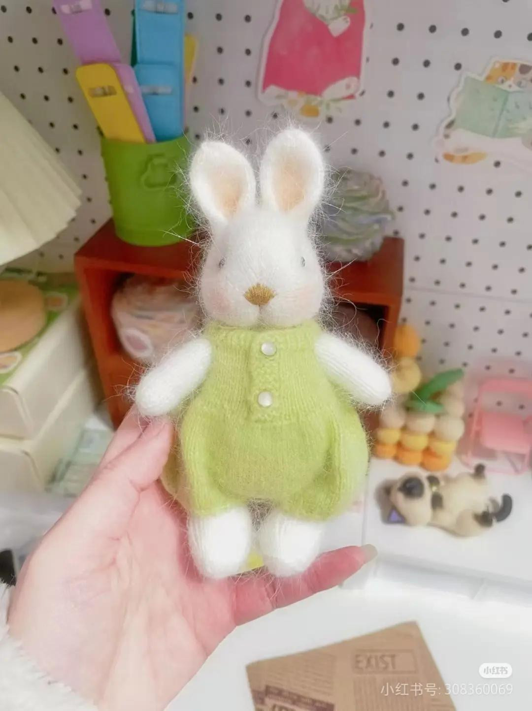 Cute Crochet Bunny in Green Dress Pattern