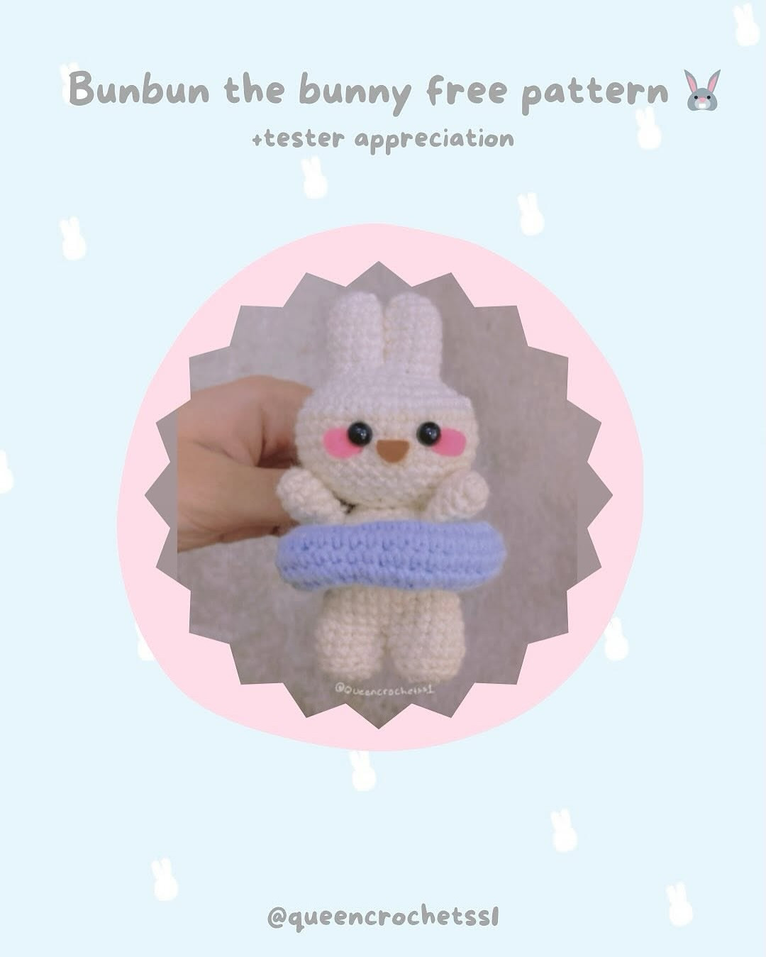 Cute Crochet Bunny with Floaty Free Pattern Download