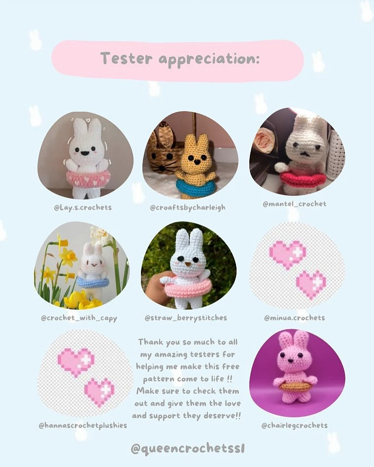 Cute Crochet Bunny with Floaty Free Pattern Download