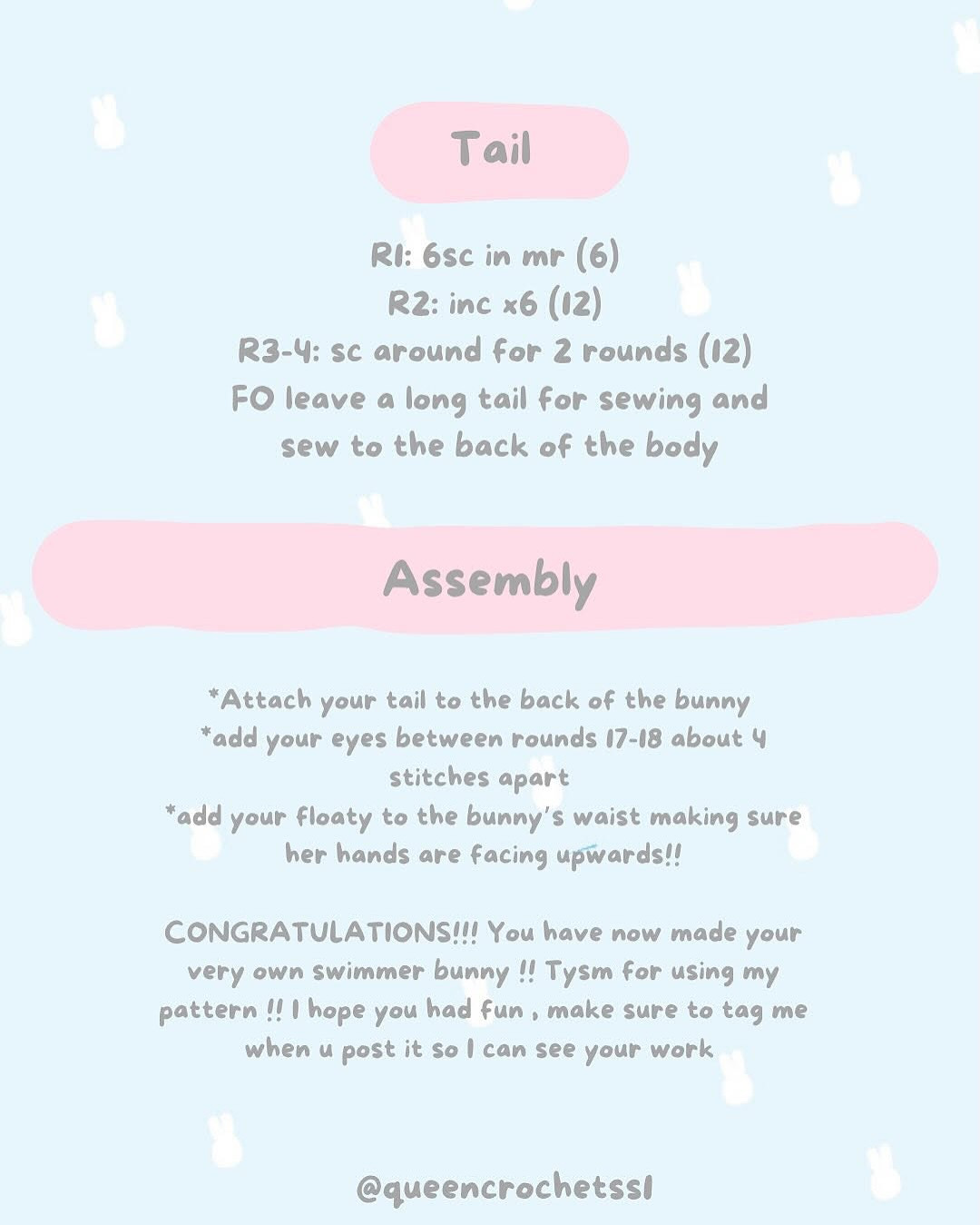 Cute Crochet Bunny with Floaty Free Pattern Download