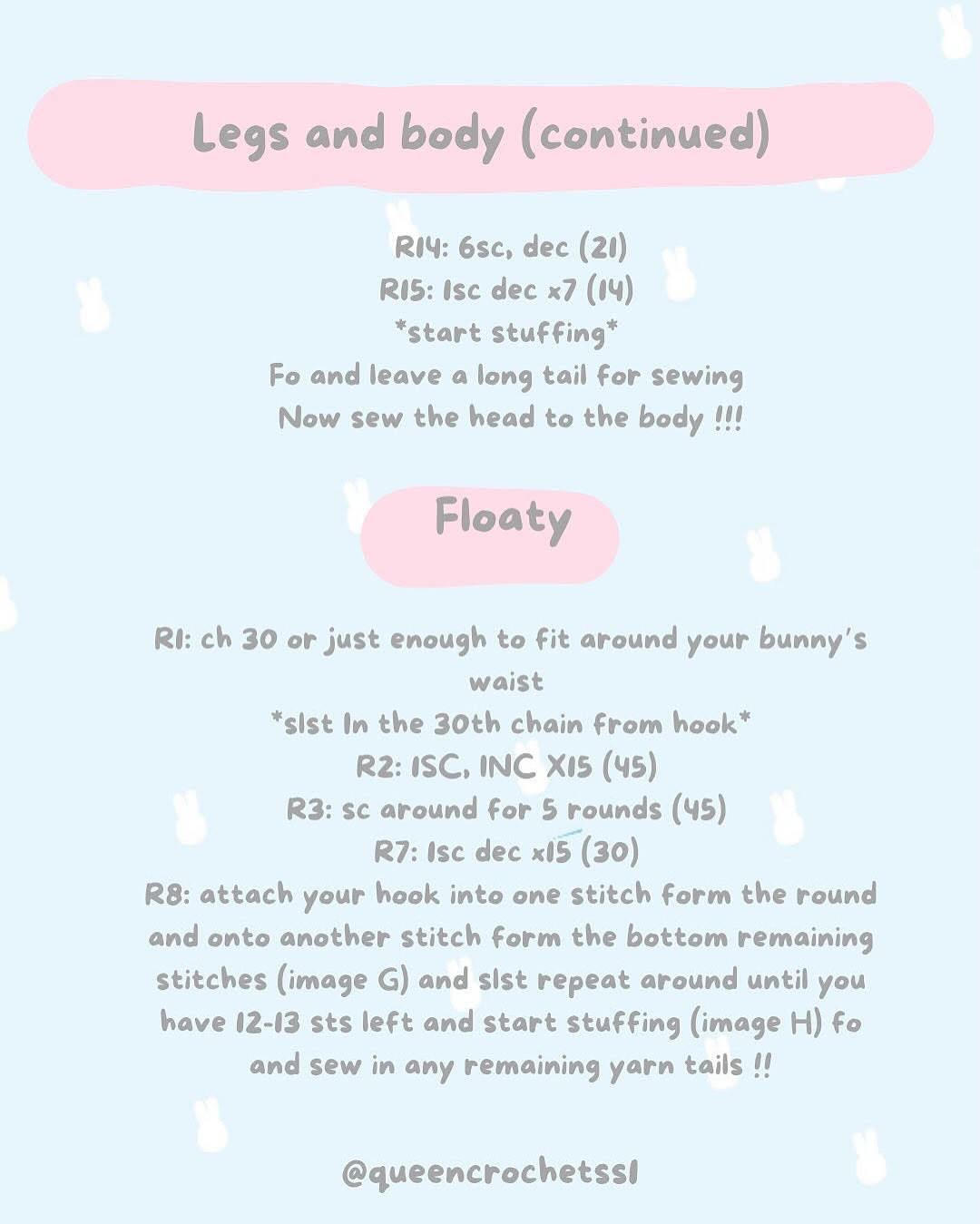 Cute Crochet Bunny with Floaty Free Pattern Download