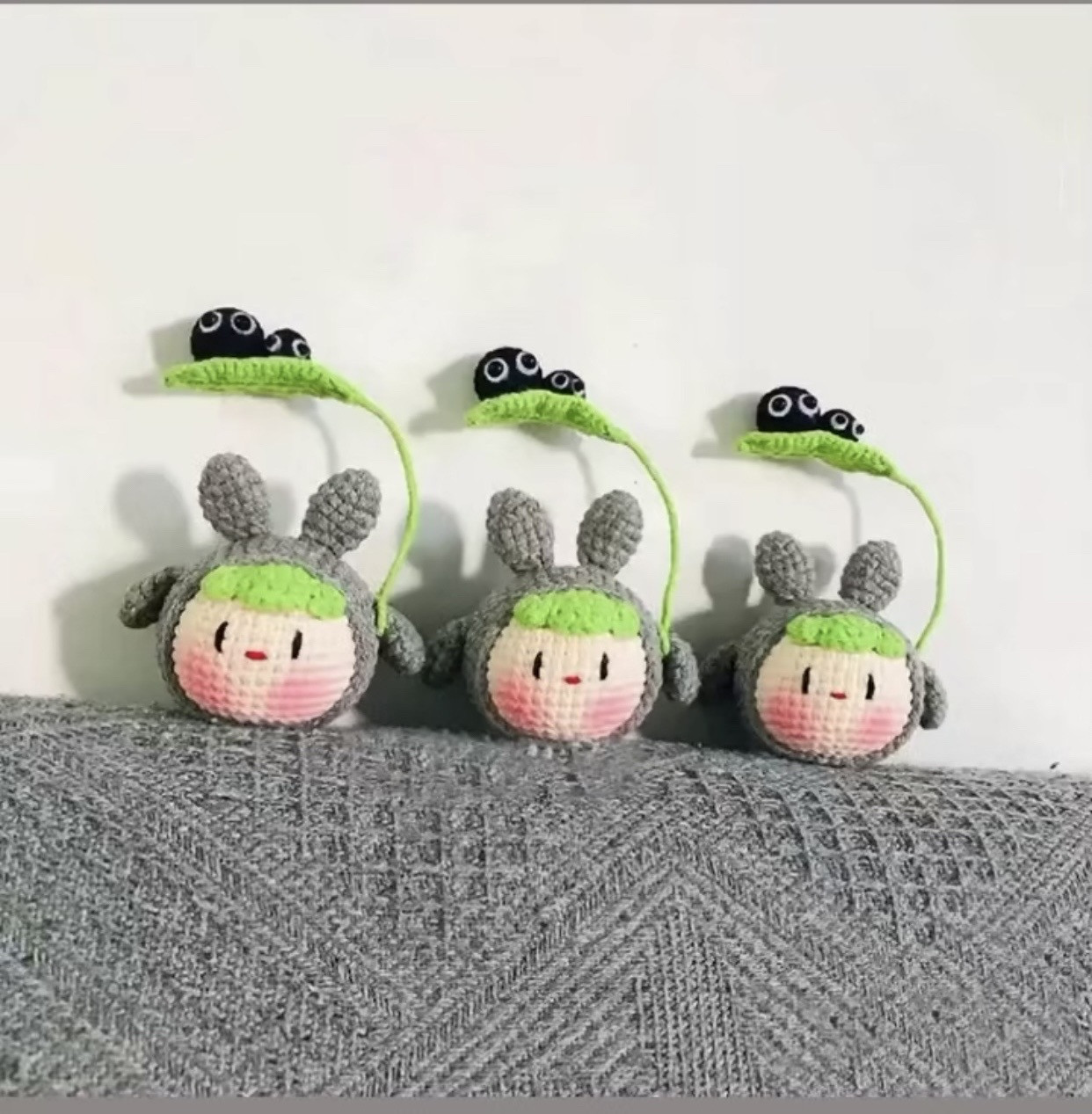 Cute Crochet Cat Keychain with Red Scarf