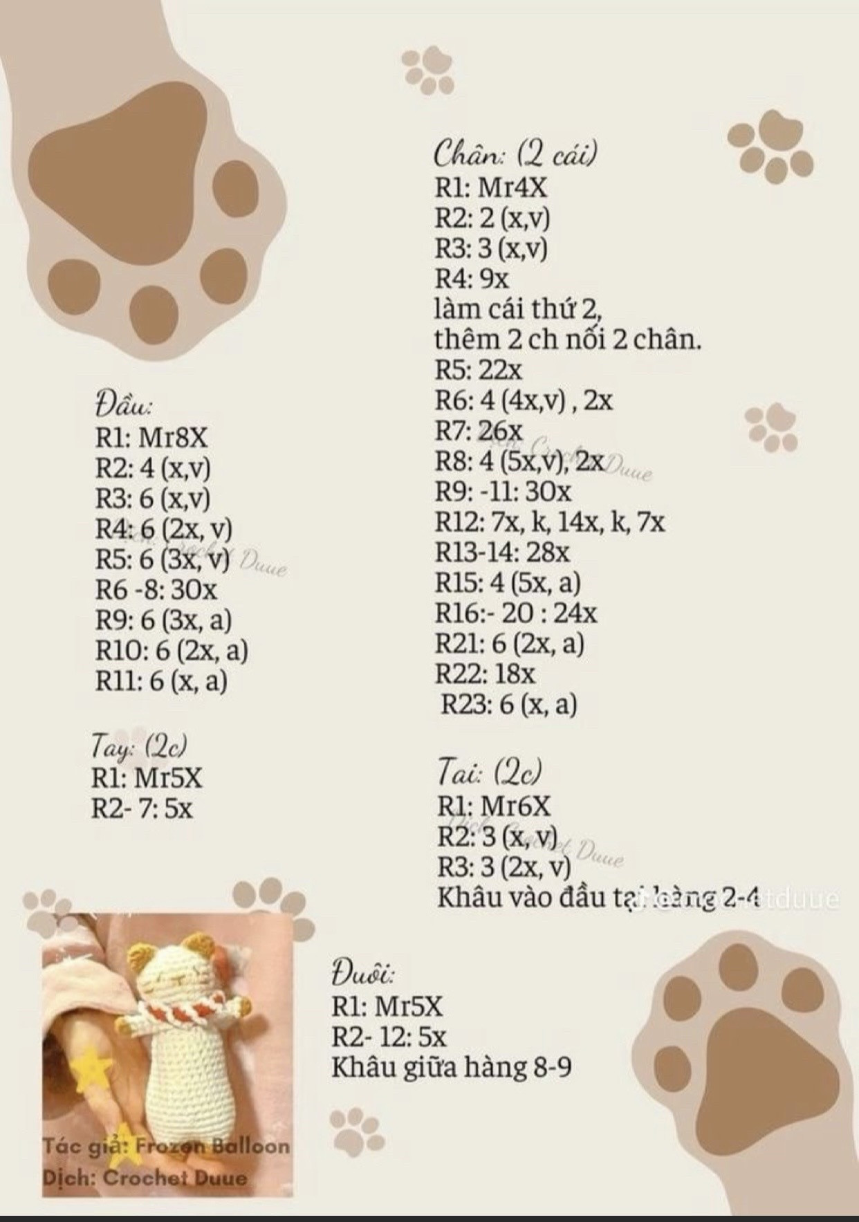 Cute Crochet Cat Keychain with Red Scarf