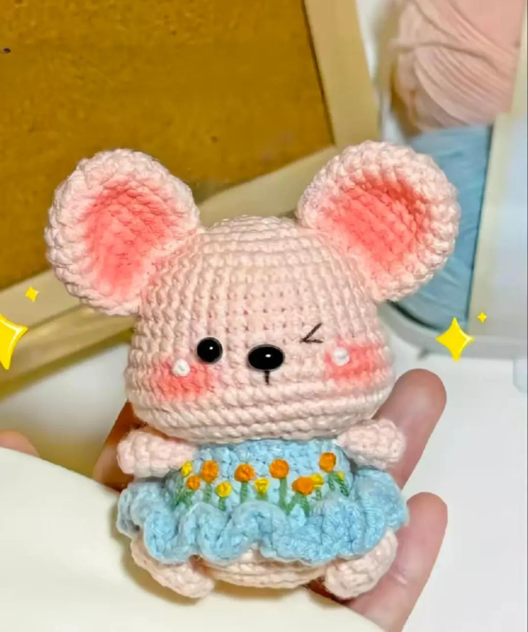 Cute Crochet Characters in a Comical Conversation