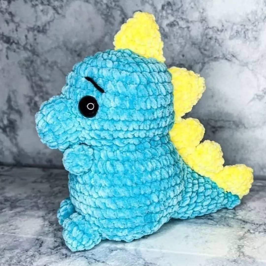 Cute Crochet Dinosaur Plush Toy Pattern for Beginners